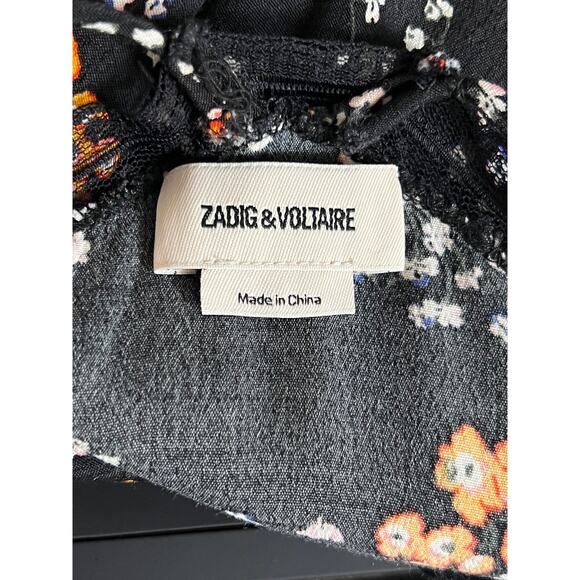 Zadig & Voltaire Risty Spark Flowers Long Dress Size S Sleeveless 100% Viscose - Picture 11 of 12